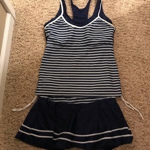 Super cute Navy and white swimsuit